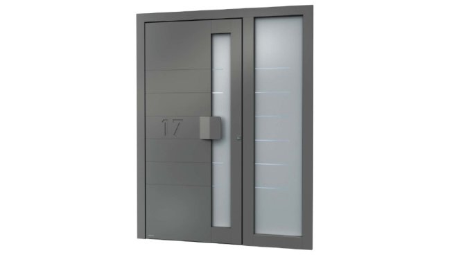 Aluminium-Haustüren mit 3D-Optik und Seitenteil für die Ortenau und Sinzheim, Baden-Baden, Rastatt, Ettlingen, Karlsruhe