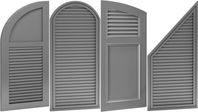 Klappläden / Fensterläden aus Aluminium Sonderformen - unterschiedliche Klappladen-Varianten Bild: Ehret